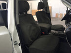 Escape Gear canvas seat covers, Land Cruiser 200 Series (2016 to 2021), front seats and console lid in a dark fabric