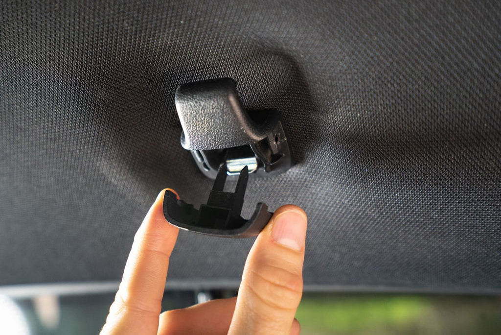 The Tacoma's rear garment hook, which the attic needs to mount