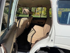 Escape Gear canvas seat covers, Land Cruiser 60 Series, Light Khaki rear bench seat through the open rear door