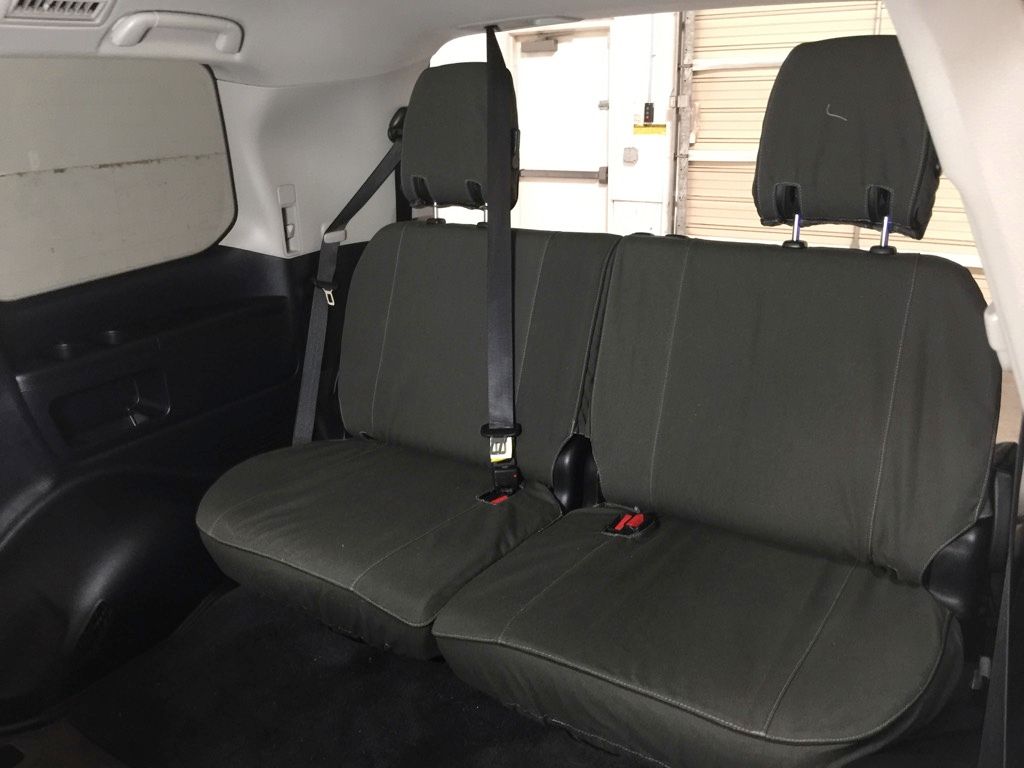 Escape Gear canvas seat covers, Land Cruiser 200 Series (2016 to 2021), dark third row seats from the cargo area
