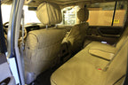 Escape Gear canvas seat covers, Land Cruiser 100 Series, Light Khaki front seat backs and rear bench from the rear door