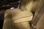 Escape Gear canvas seat covers, Land Cruiser 100 Series, Light Khaki rear fold-down armrest cover with black piping