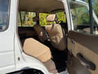 Escape Gear canvas seat covers, Land Cruiser 60 Series, Light Khaki rear bench and front seat backs through the rear door