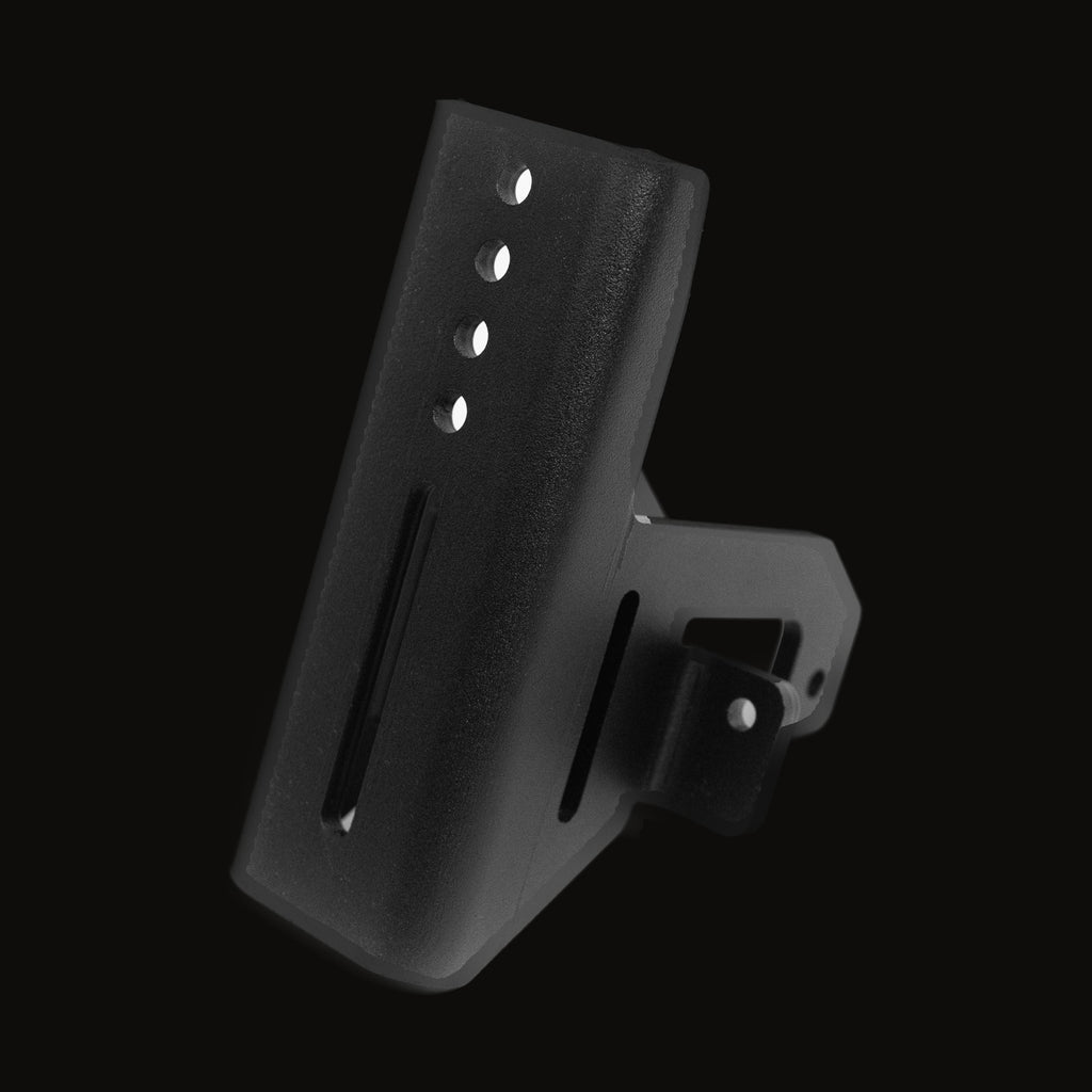 Sherpa HD awning mount, black powder coat, three-quarter view