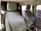 Escape Gear canvas seat covers, Ineos Grenadier, Grey front seats and armrest cover, interior view