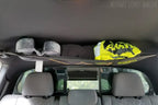 The loaded Tacoma attic from the front seats, customer photo