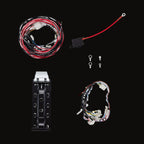 The loom, fused lead, mounting bracket, ring terminals and connectors that come with it