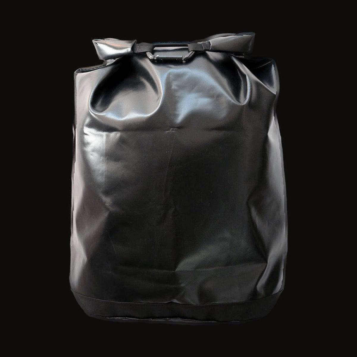 Colfax Q.D. Tire Bag in black, rolled shut, front view