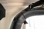 Close on a Gladiator attic buckle at the roll bar