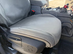 Escape Gear canvas seat covers, Ineos Grenadier, close-up of the Grey front seat base cover and side trim