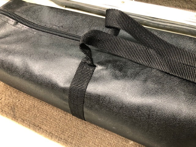 Eezi-Awn K9 Fold A Chair, close-up of the carry bag's zip and webbing handles