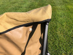 Eezi-Awn K9 Fold A Chair, close-up of the top corner where the canvas meets the frame