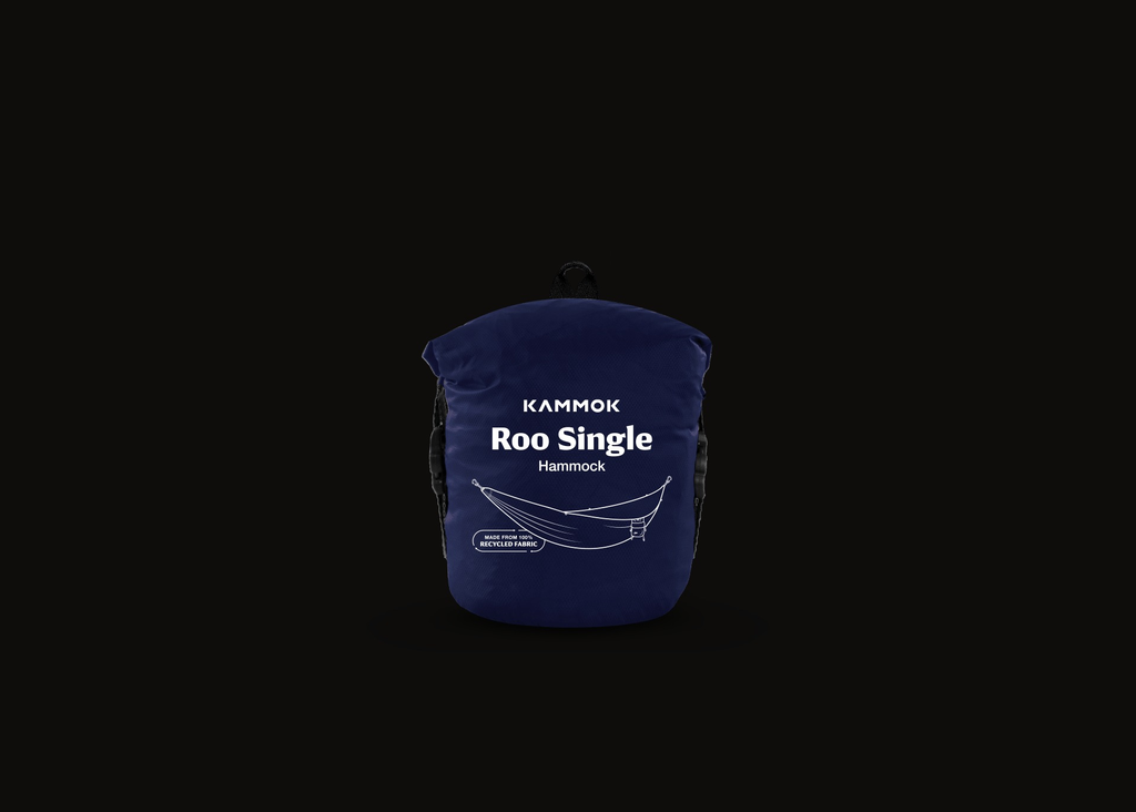 The Roo Single packed into its Midnight blue stuff sack