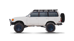 Sherpa La Sal roof rack on a white 80 Series Land Cruiser, side view on black