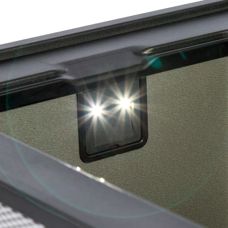 National Luna 35L dual zone fridge freezer, close-up of the interior LED light under the open lid