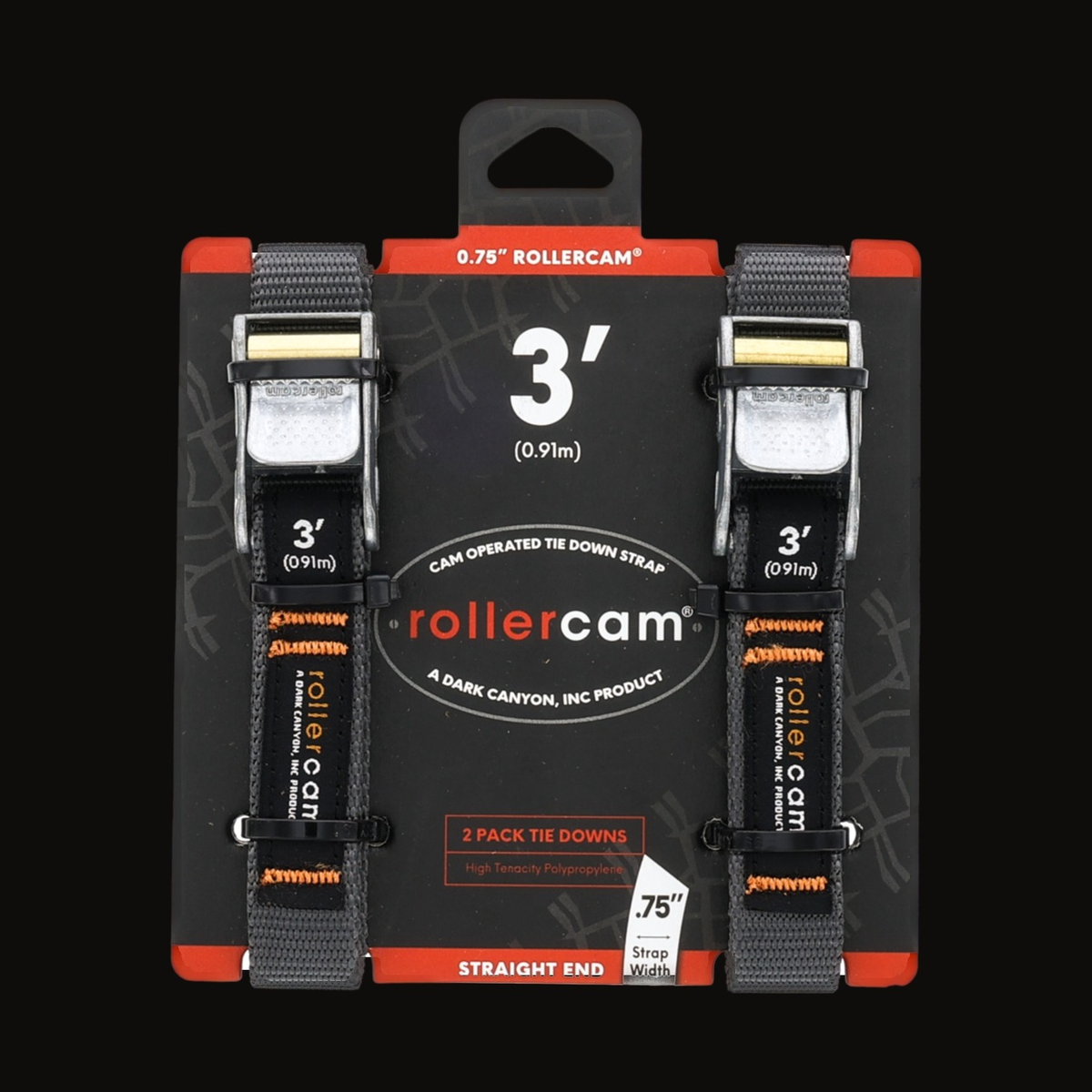 Rollercam 0.75" Cam Strap, Straight End, 3 ft