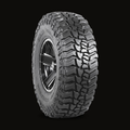 Baja Boss M/T in 37X12.50R17 mounted on a polished alloy wheel, three-quarter view
