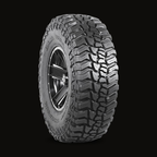 Baja Boss M/T in 37X12.50R17 mounted on a polished alloy wheel, three-quarter view