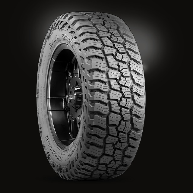 Baja Boss A/T in 285/70R17 on a dark alloy wheel, three-quarter view
