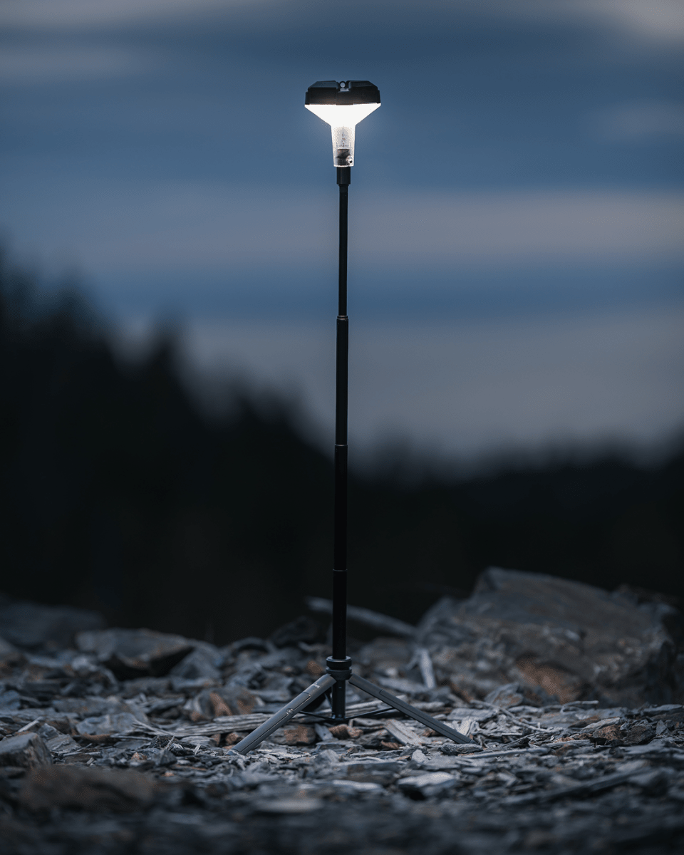 Devos LightRanger 800 Mini telescoping camp lantern, lit