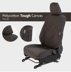 Escape Gear canvas seat covers, Land Cruiser 80 Series, Charcoal Polycotton Tough Canvas swatch card