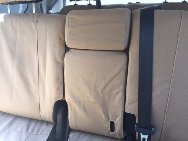 Escape Gear canvas seat covers, Land Cruiser 200 Series (2007 to 2015), Light Khaki second row seat backs, centre section