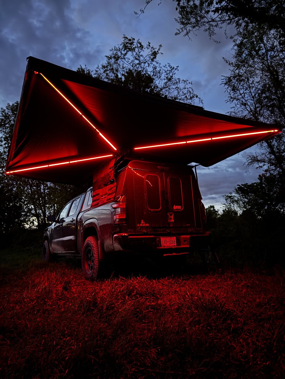 Reign 270 at dusk with the arm LEDs on red, the setting that keeps night vision