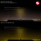 Night beam comparison for the Pro in spot, clear above and Baja Amber below, 100 foot markers