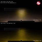 Night beam comparison for the Sport in spot, clear above and Baja Amber below, 100 foot markers