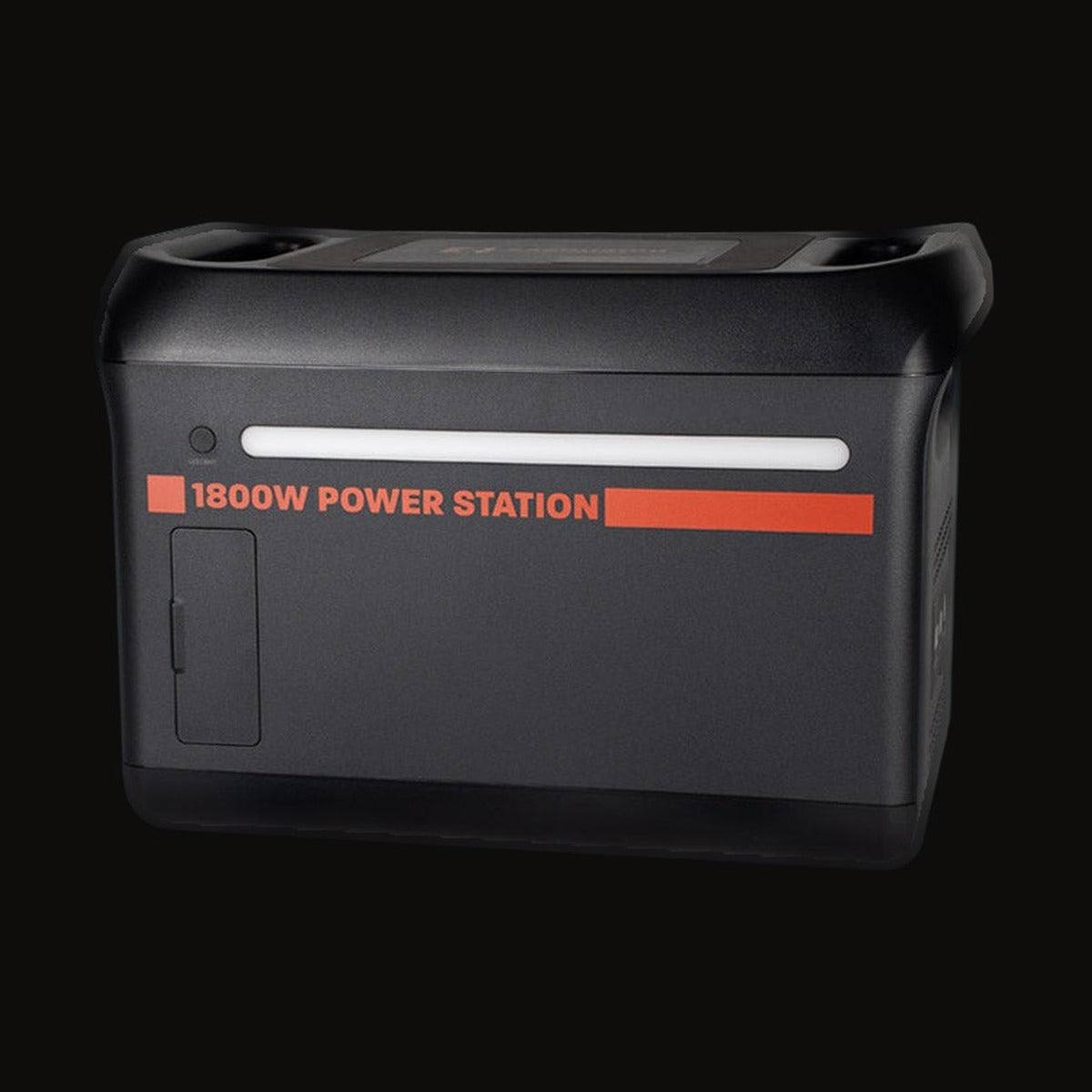 The 1800W power station with cables plugged into the AC outlets