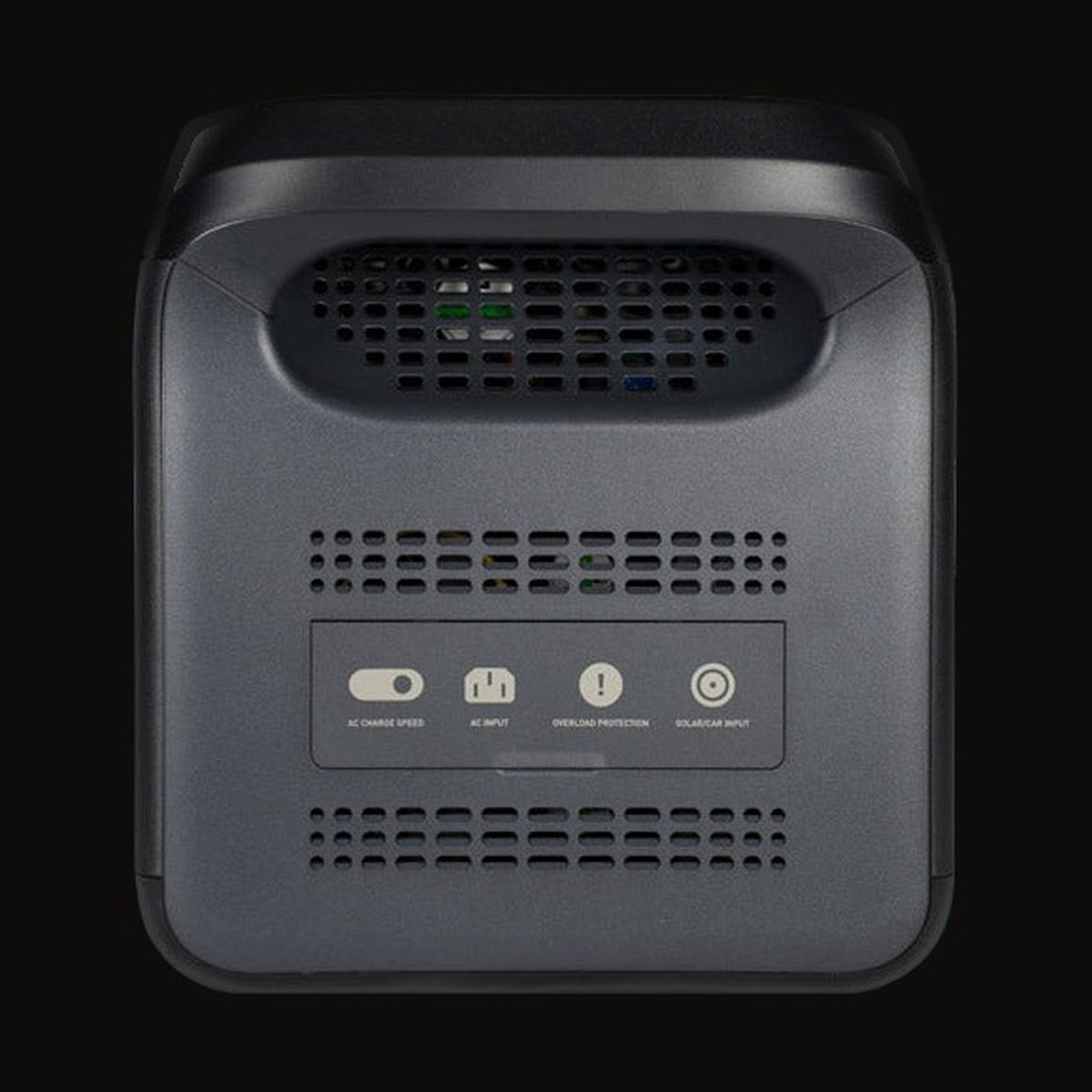 Side of the 1800W power station, showing vents and the charge mode controls