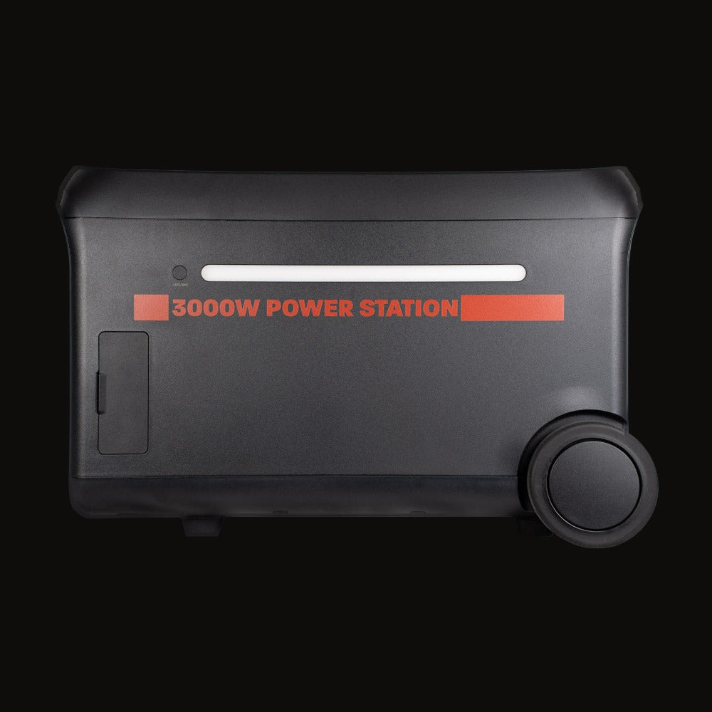 Sasquatch 3000W power station, front view with the output panel