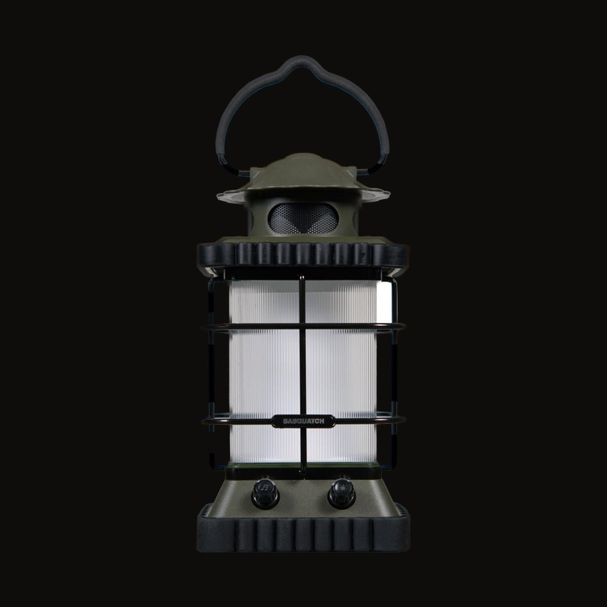 Sasquatch Bluetooth speaker lantern, front view