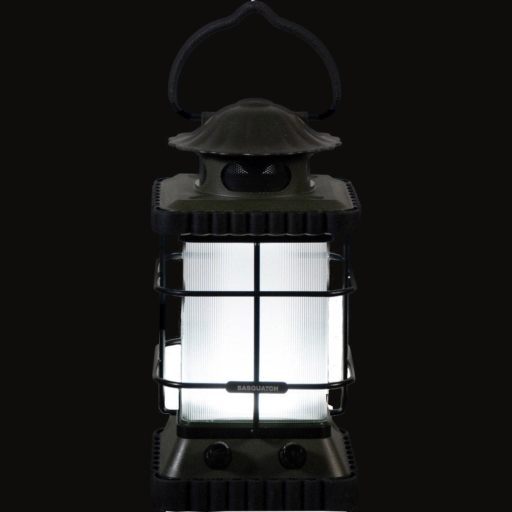 The speaker lantern lit in cool white at 6500K