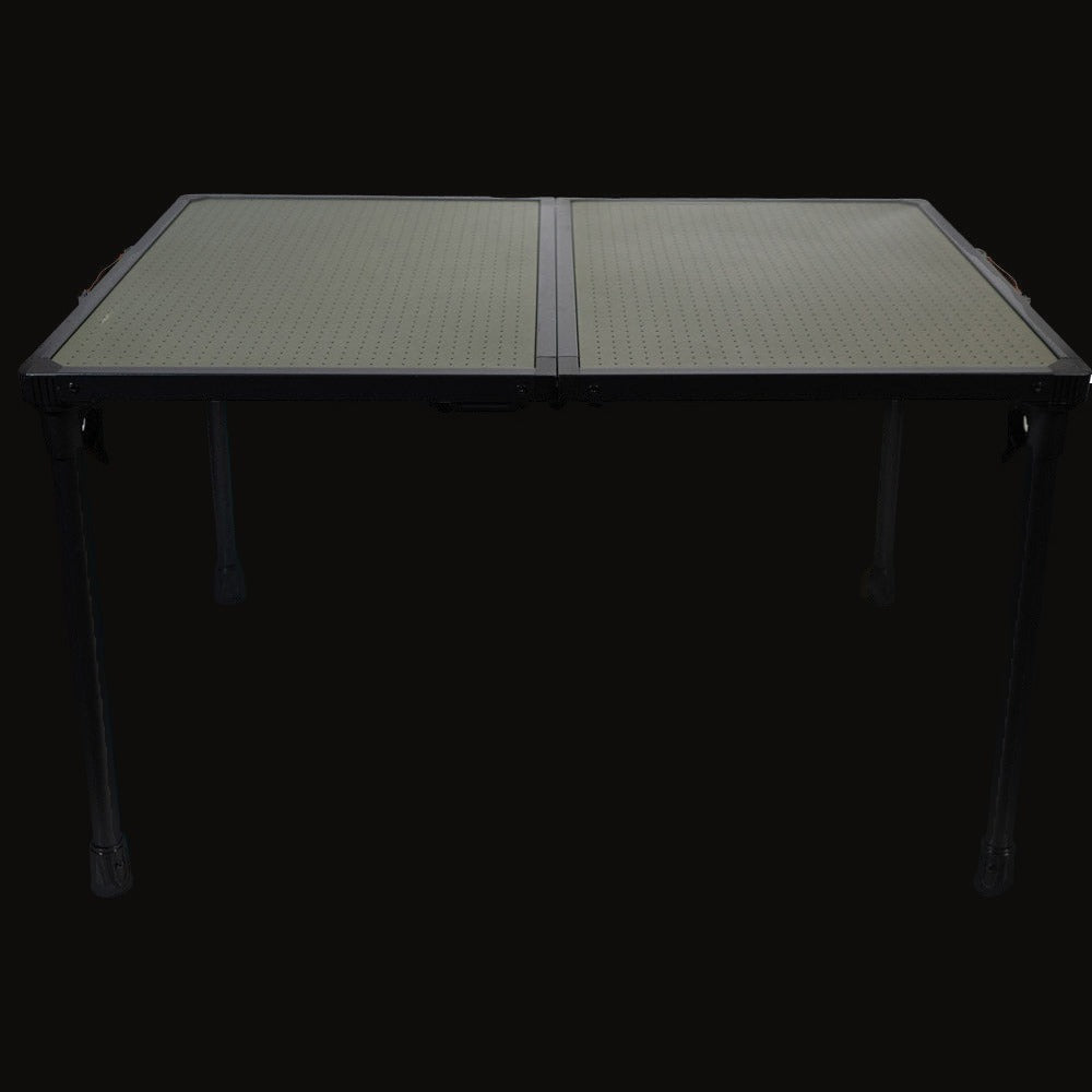 The Sasquatch camping table set up, full view