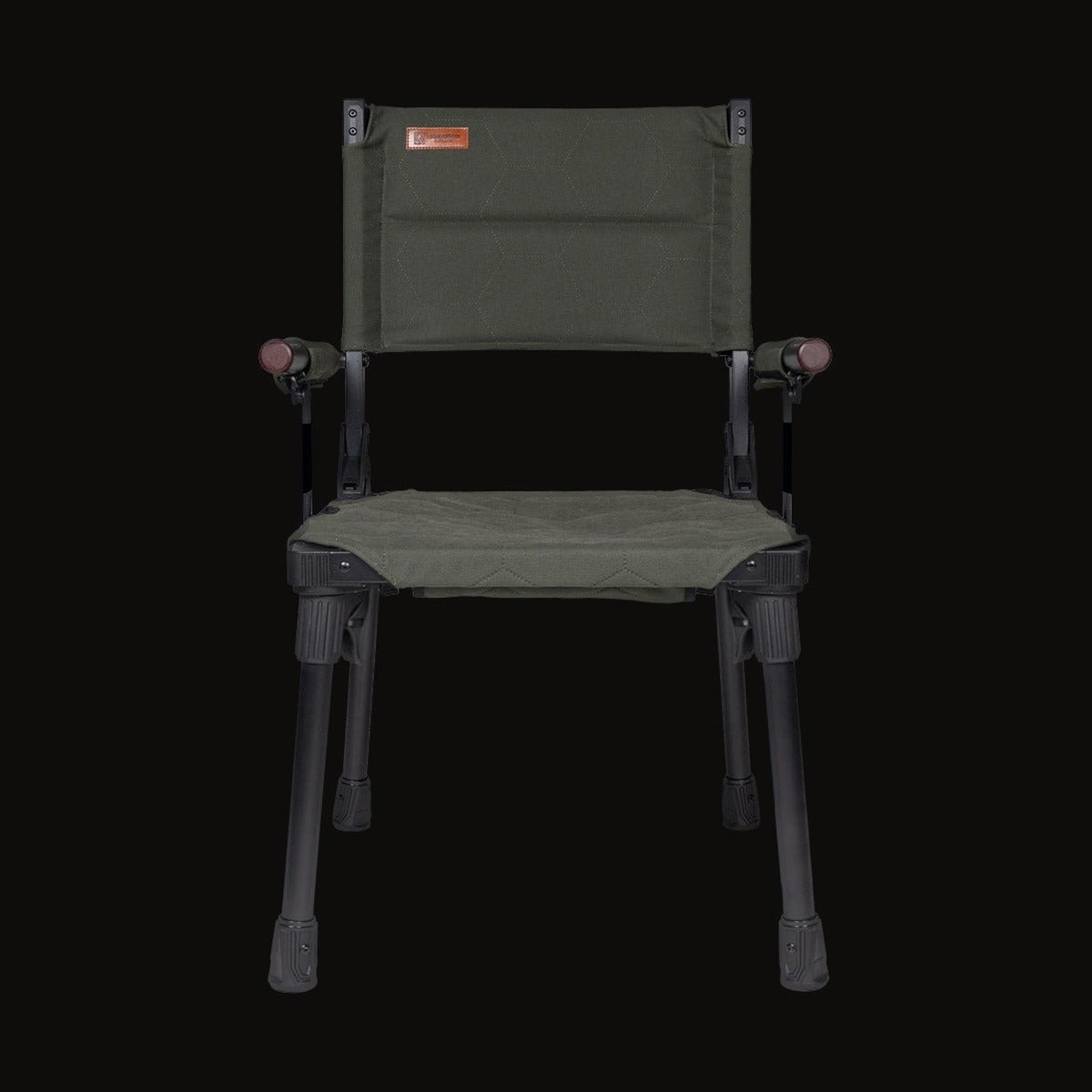 Sasquatch camping chair from the front, seat and back unfolded