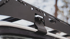 La Sal gutter mount clamped to the 80 Series rain gutter, close-up