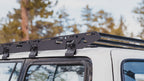 La Sal sideplate and three gutter mounts along a white 80 Series roof