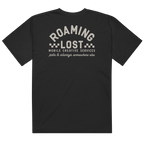 Mobile Creative Services T-Shirt in Black, back, off-white Roaming Lost Mobile Creative Services race print