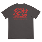 Shop T-Shirt in Graphite, back, red Mobile Creative Services Roaming Lost print