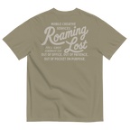 Shop T-Shirt in Sandstone, back, Mobile Creative Services Roaming Lost print